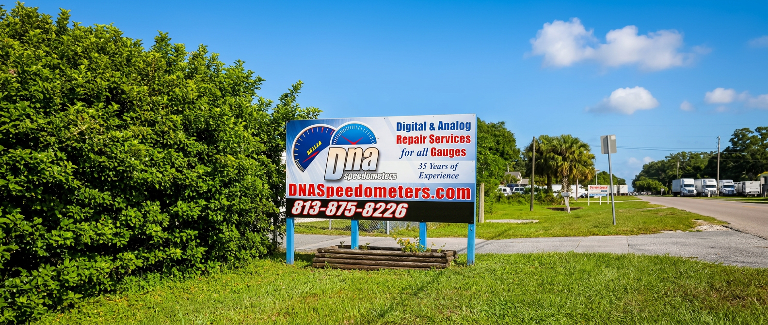 DNA Speedometers shop sign